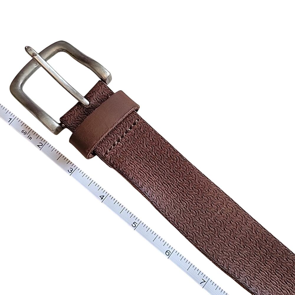 Lucky Brand Brown Leather Belt Silver Buckle Classic Preppy Men's Size 40 NWT